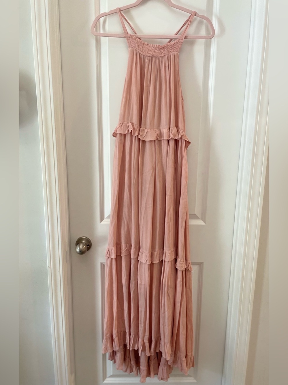 Listicle Blush Pink Ruffle-Tier Maxi Dress
